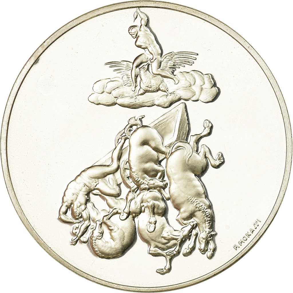 France, Medal, Peinture, Michel Ange, la Chute de Phaeton, Monassi, 