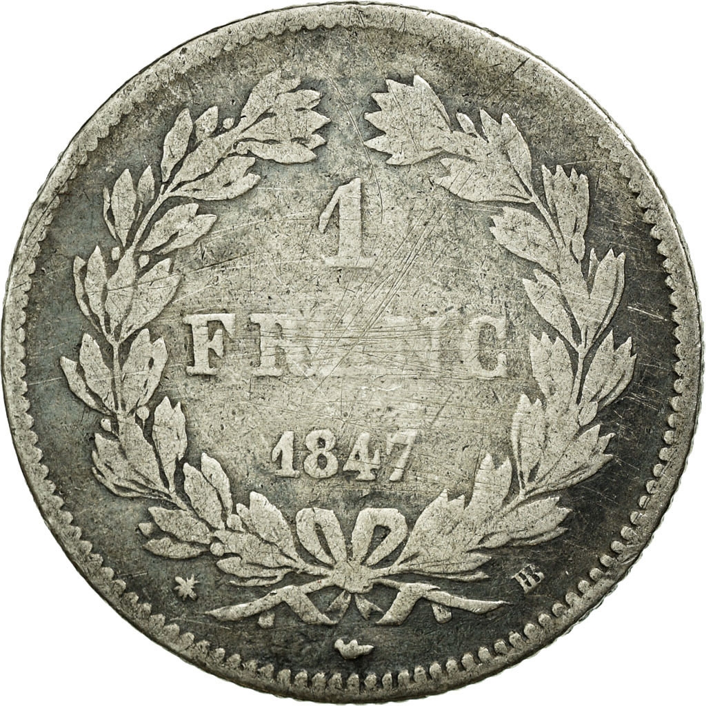 Coin, France, Louis-Philippe, Franc, 1847, Strasbourg, , Silver