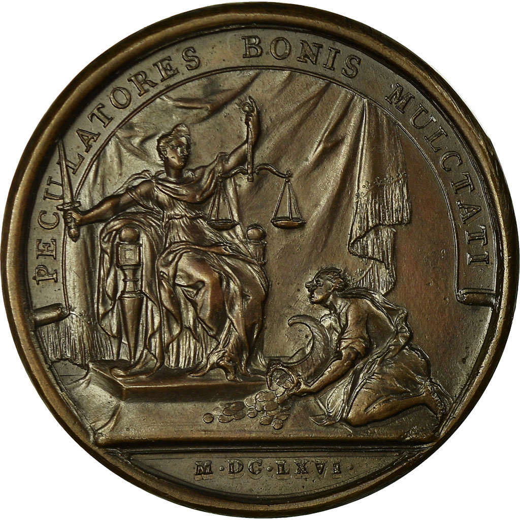 France, Medal, Louis XIV, La Clémence du Roi, 1666, Mauger, , Bronze