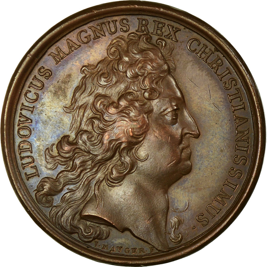 Frankrijk, Medaille, Louis XIV, Prise de Barcelone, 1697, Mauger, PR, Bronze