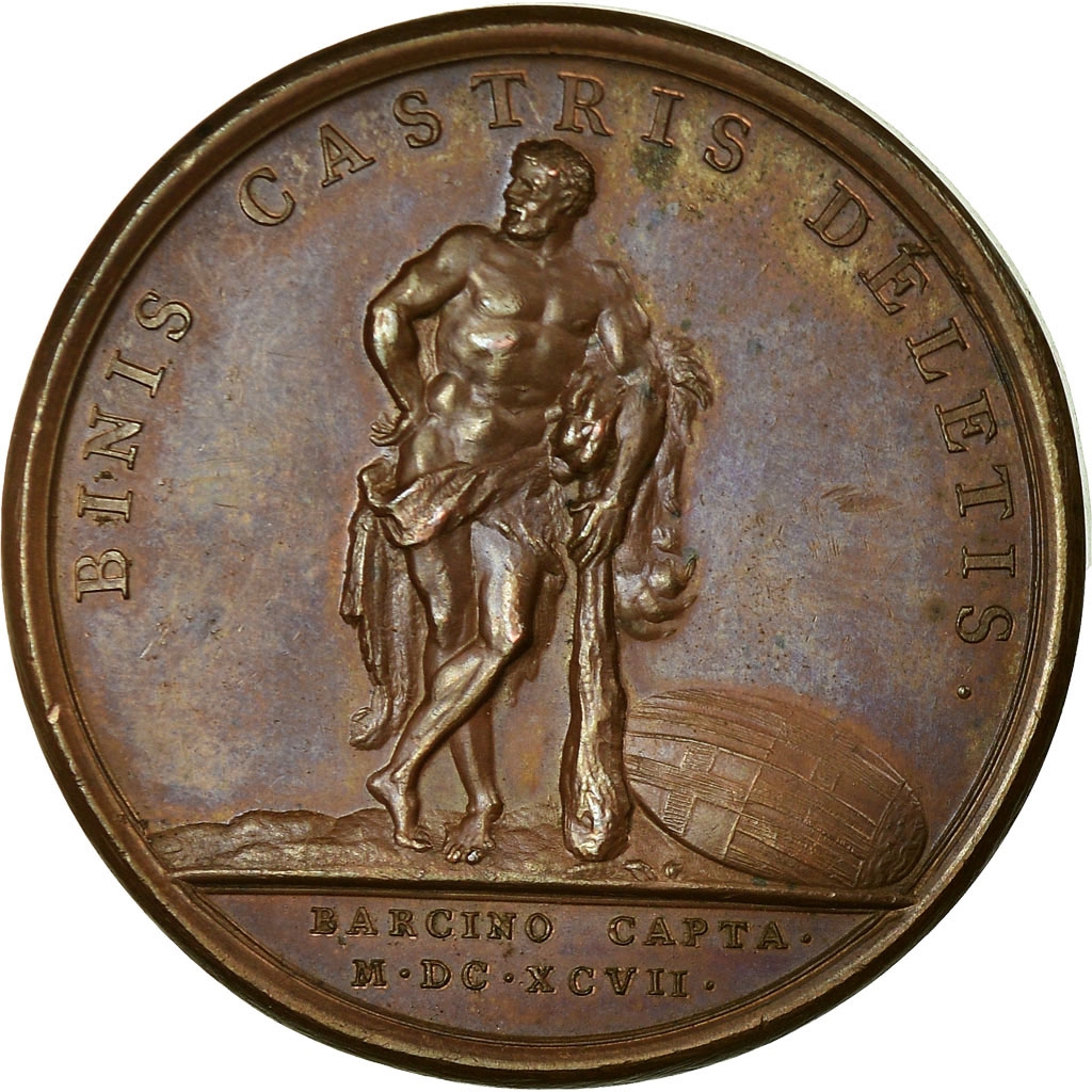 Frankrijk, Medaille, Louis XIV, Prise de Barcelone, 1697, Mauger, PR, Bronze