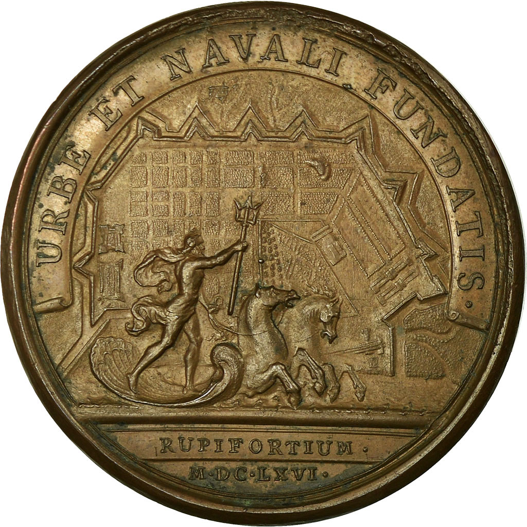 Frankrijk, Medaille, Port de Rochefort, Louis XIV, 1666, Mauger, PR, Bronze