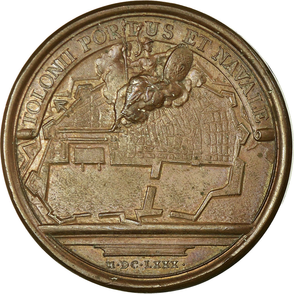 Frankrijk, Medaille, Le Port de Toulon, Louis XIV, History, 1680, Mauger, PR+