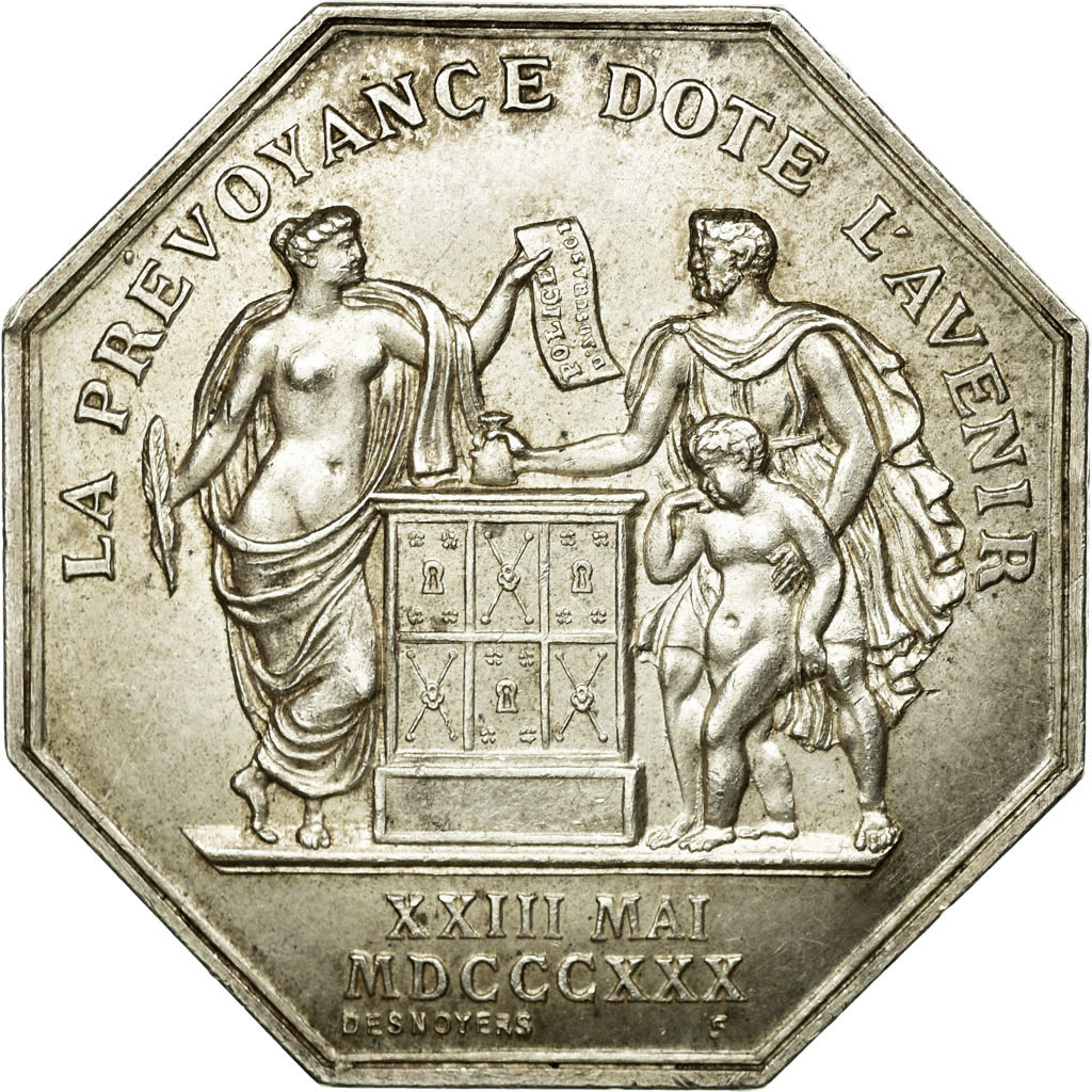 France, Token, Insurance, 1830, , Silver, Gailhouste:543