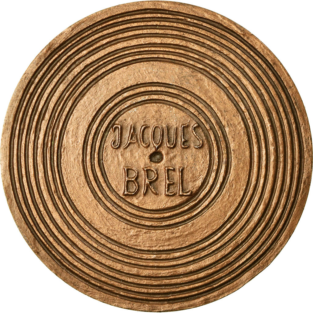 France, Medal, Musique, Jacques Brel, le Plat Pays, 1980, Etchecopar, 
