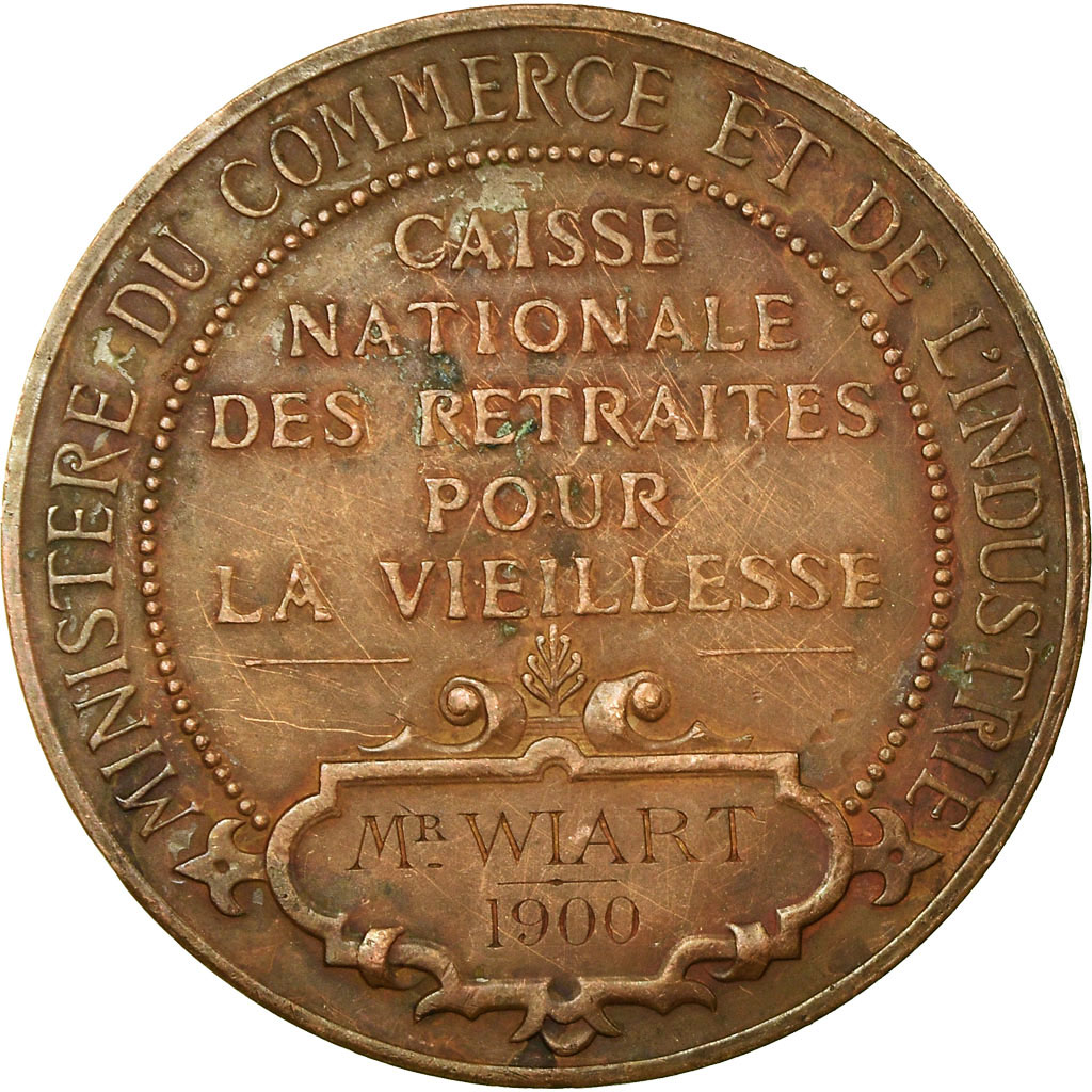 France, Medal, Caisse Nationale des Retraites pour la Vieillesse, 1900