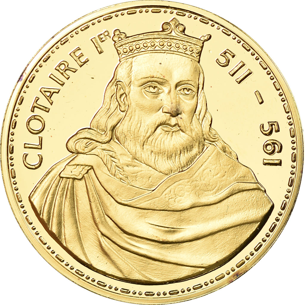 France, Medal, Les Rois de France, Clotaire Ier, History, , Vermeil