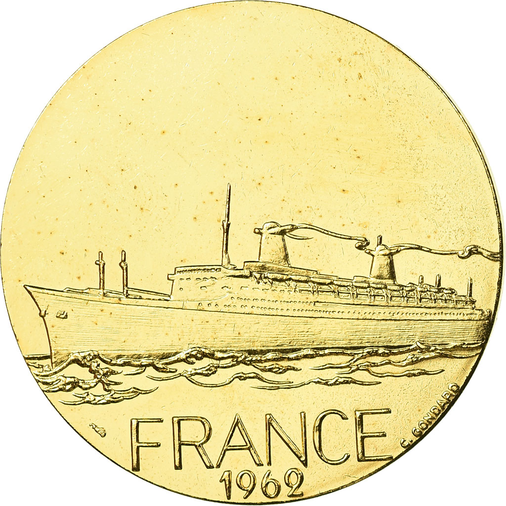 France, Medal, Compagnie Générale Transatlantique, France, C. Gondard