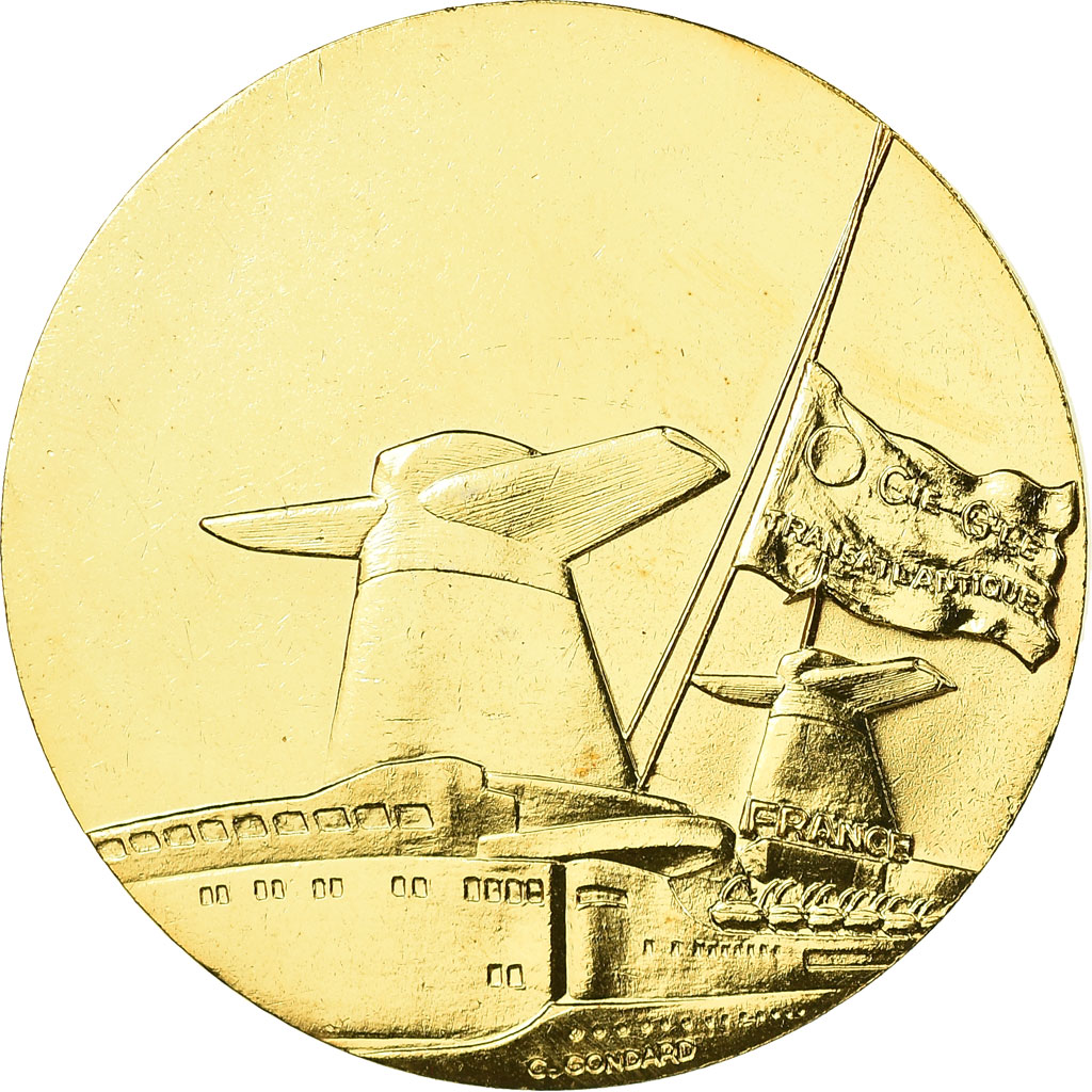 France, Medal, Compagnie Générale Transatlantique, France, C. Gondard