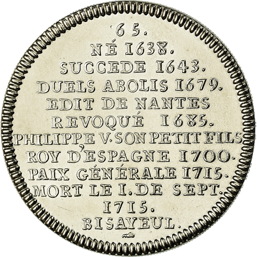France, Medal, Les rois de France, Louis XIV, , Nickel