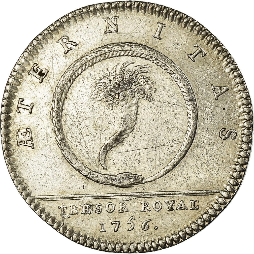 France, Token, Louis XV, Trésor Royal, History, 1756, , Silver