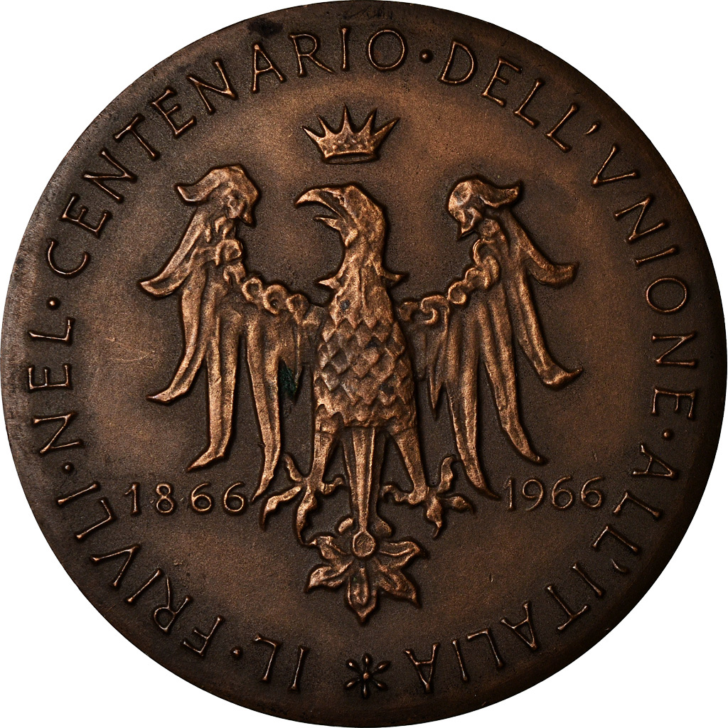 Italy, Medal, Centenario Dell'Unione All'Italia, 1966, Johnson, , Bronze