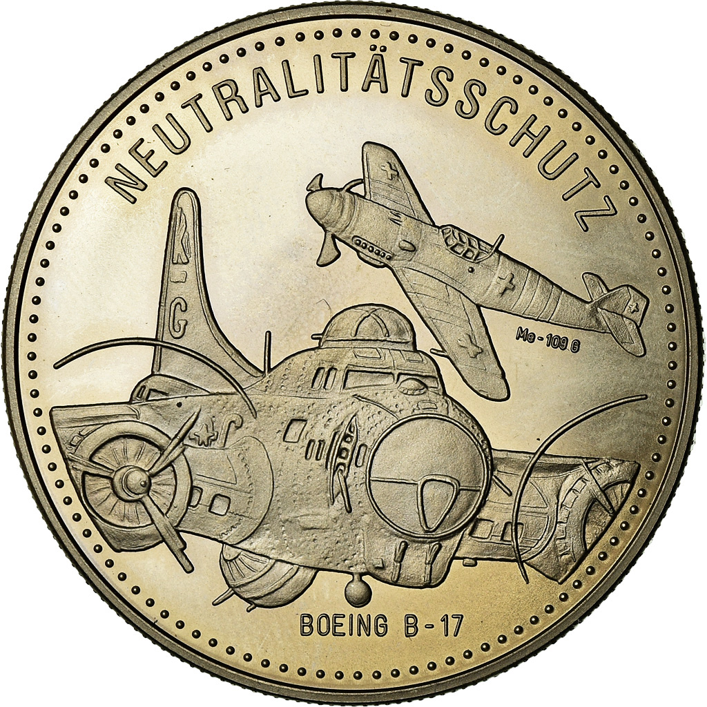 Switzerland, Token, 5 Ecu, Aviation, 1995, , Copper-nickel