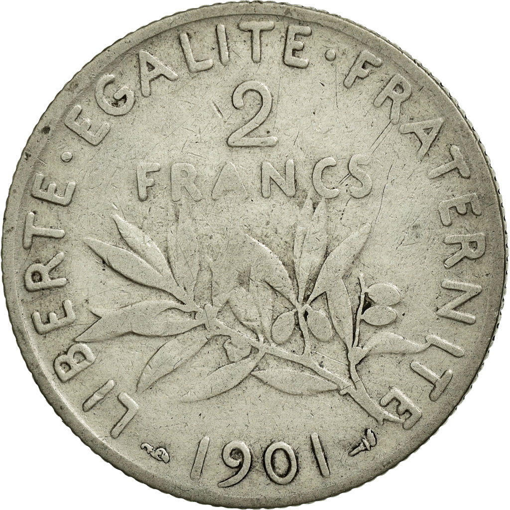 Coin, France, Semeuse, 2 Francs, 1901, , Silver, Gadoury:532