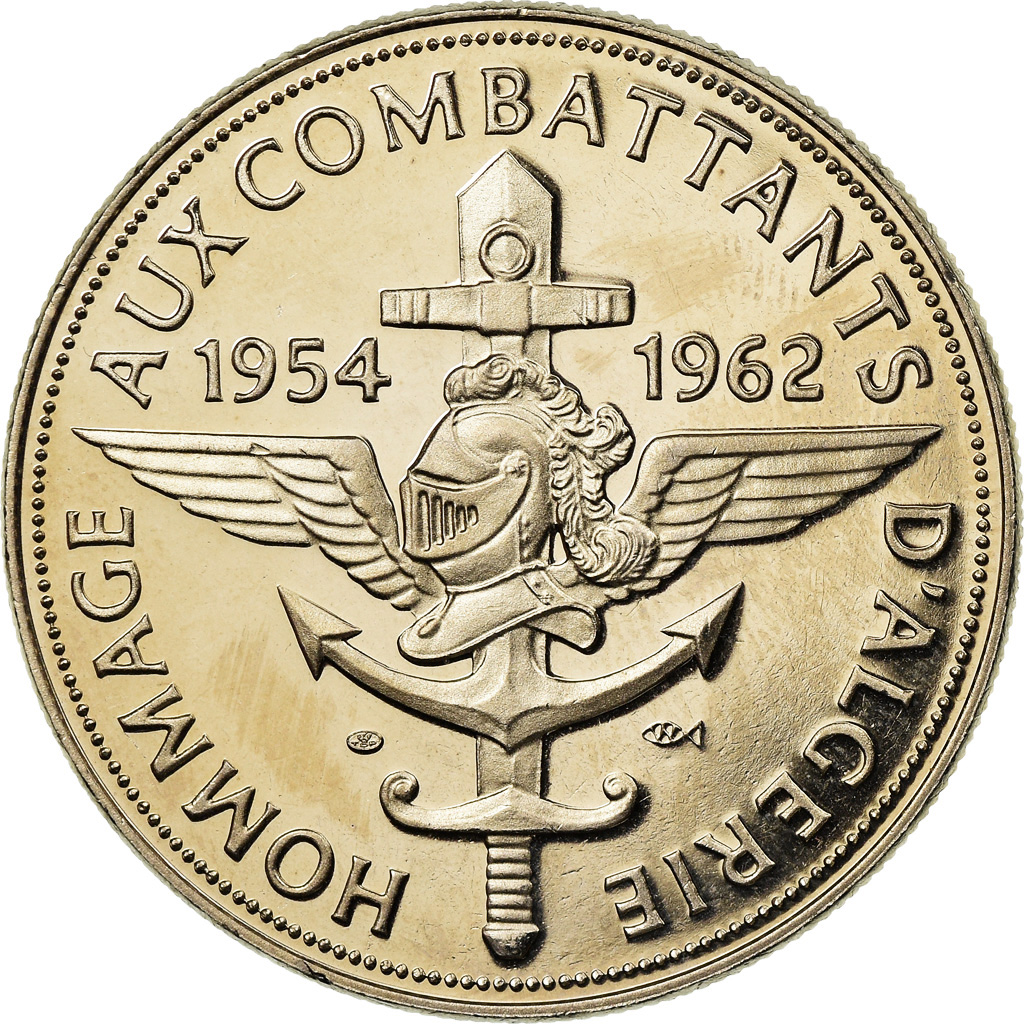 France, Médaille, Hommage aux Combattants d'Algérie, FDC, Copper-nickel