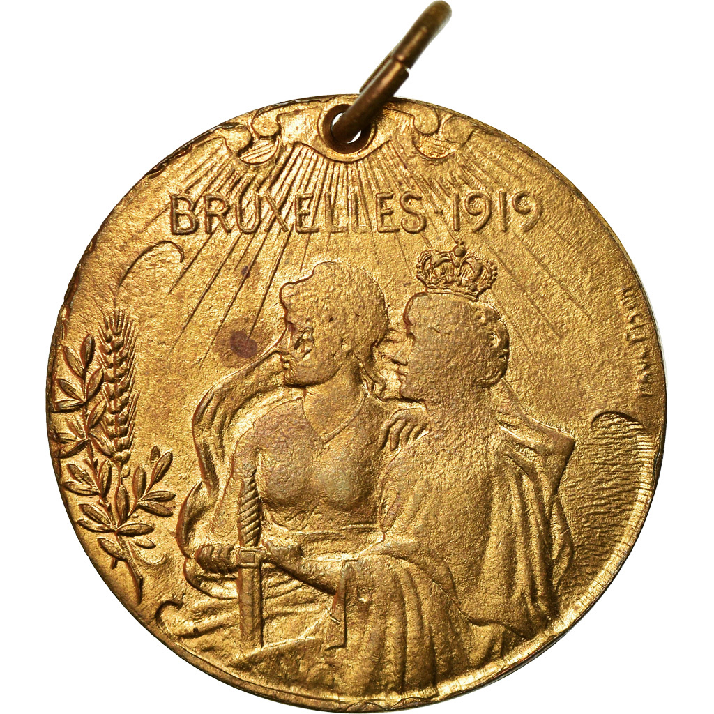 Belgium, Medal, Visite du Président Raymond Poincarré à Bruxelles, 1919
