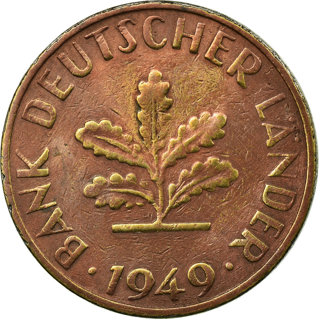 Münze, Bundesrepublik Deutschland, 10 Pfennig, 1949, Hamburg, SS, Brass Clad