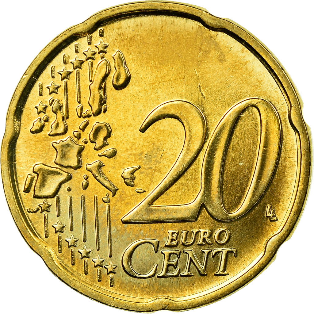 [#722423] Luxemburg, 20 Euro Cent, 2006, VZ, Messing, KM:79