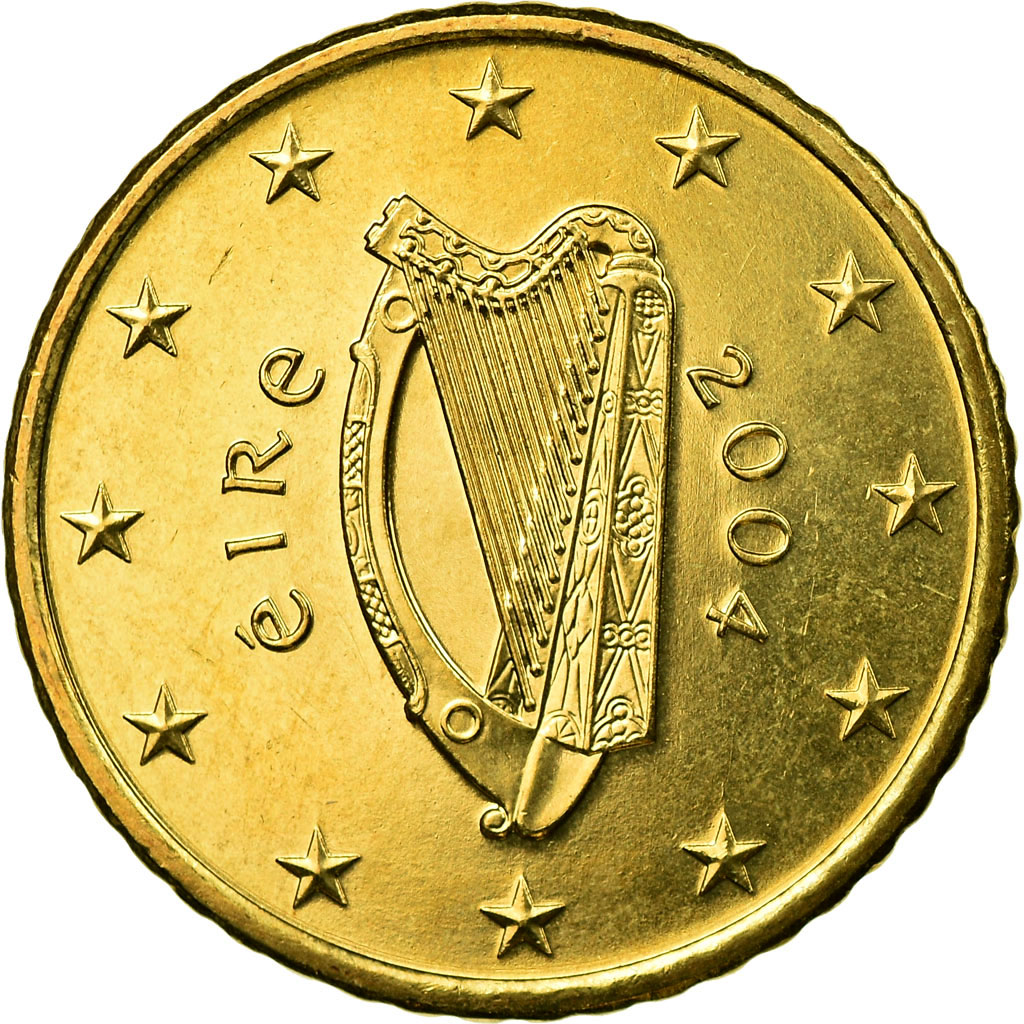 IRELAND REPUBLIC, 50 Euro Cent, 2004, VZ, Messing, KM:37