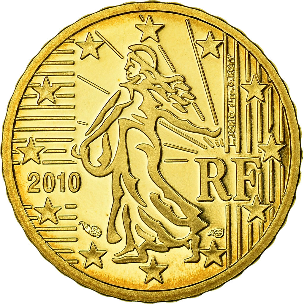 France, 10 Euro Cent, 2010, BE, FDC, Laiton, KM:1410