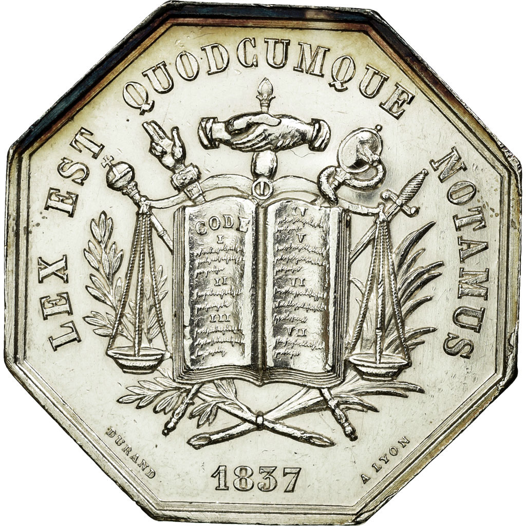 France, Token, Notary, 1837, , Silver, Lerouge:435a
