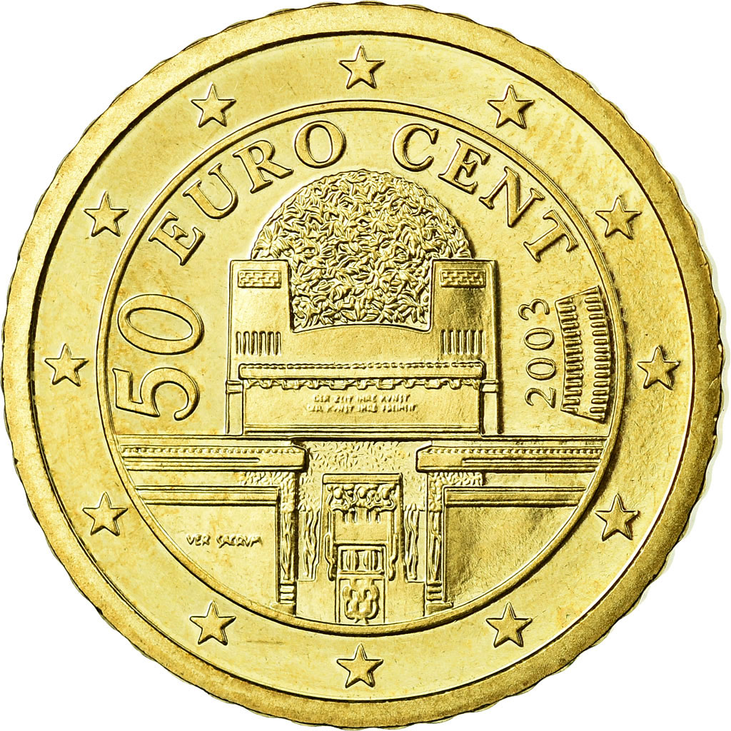 Österreich, 50 Euro Cent, 2003, UNZ, Messing, KM:3087