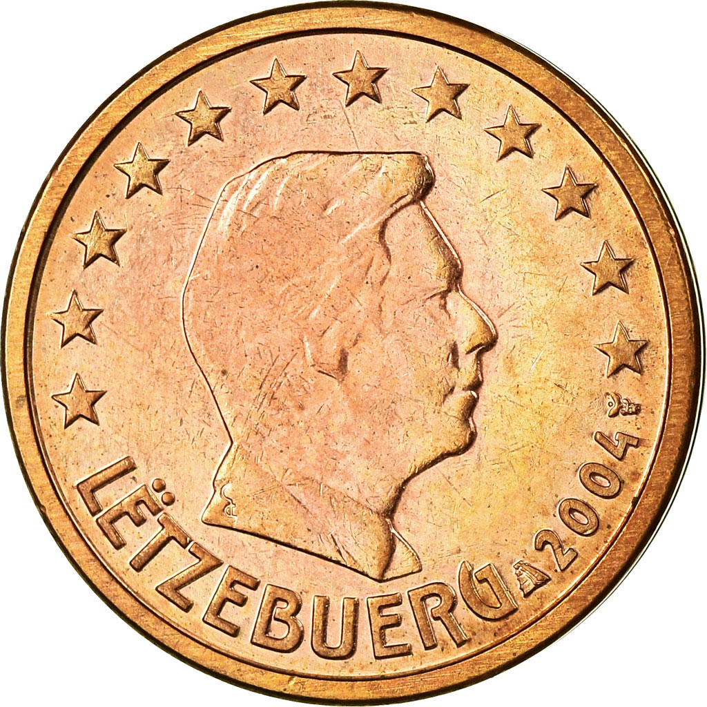 Luxemburg, 2 Euro Cent, 2004, SS, Copper Plated Steel, KM:76