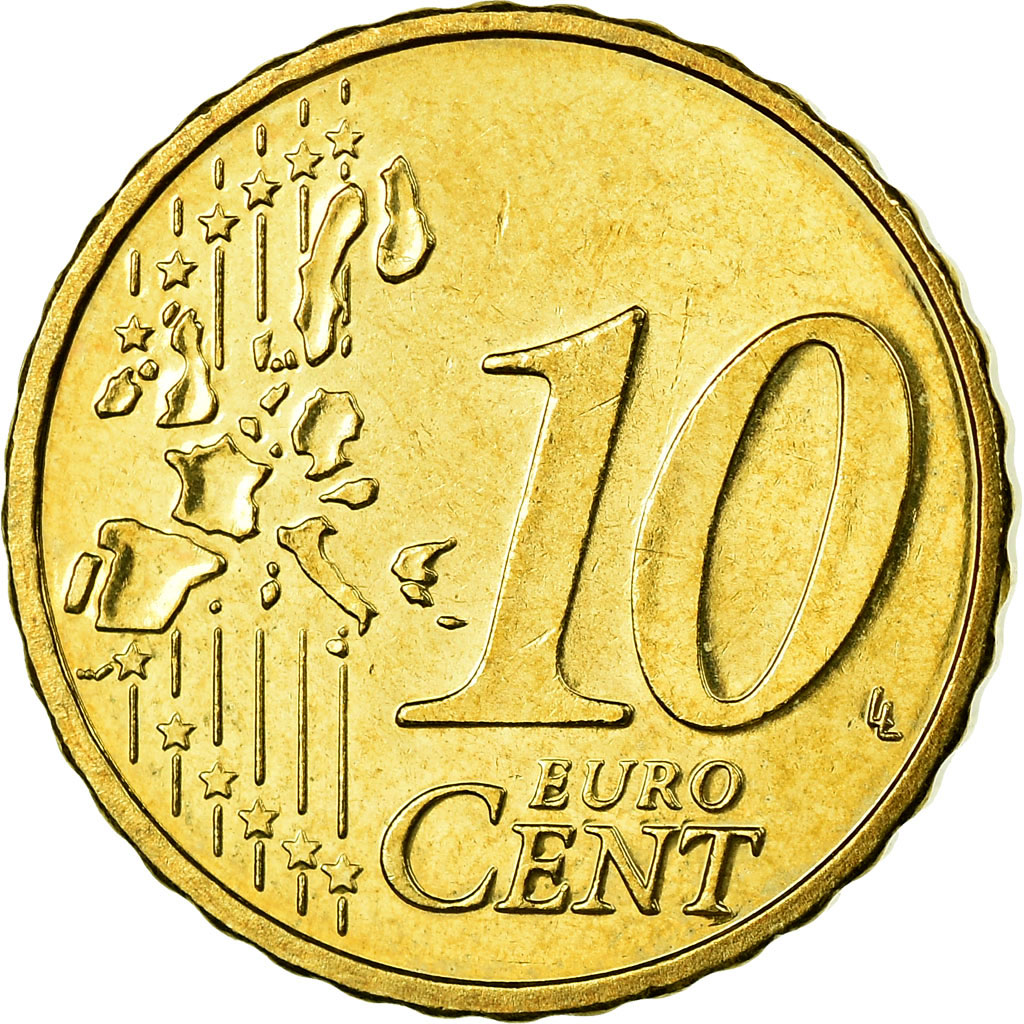 Belgien, 10 Euro Cent, 2004, VZ, Messing, KM:227