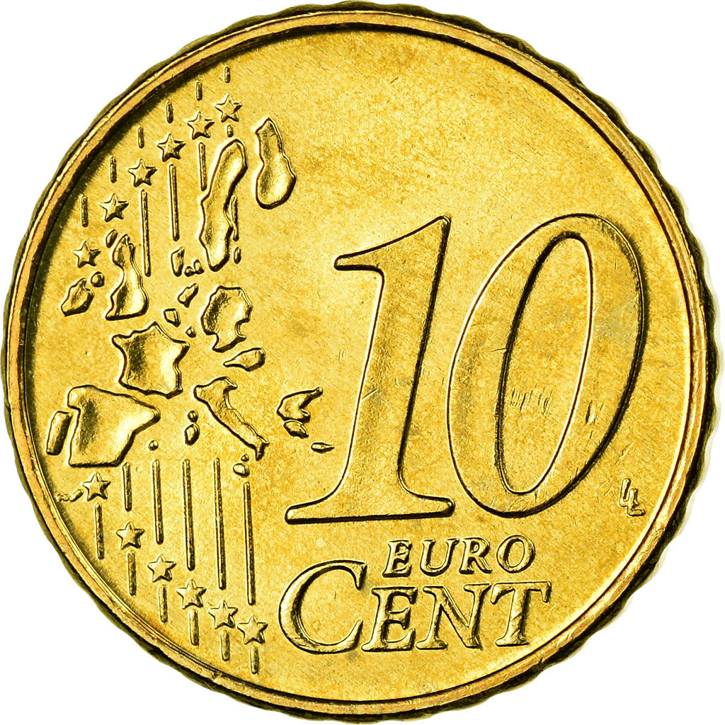Griechenland, 10 Euro Cent, 2004, VZ, Messing, KM:184