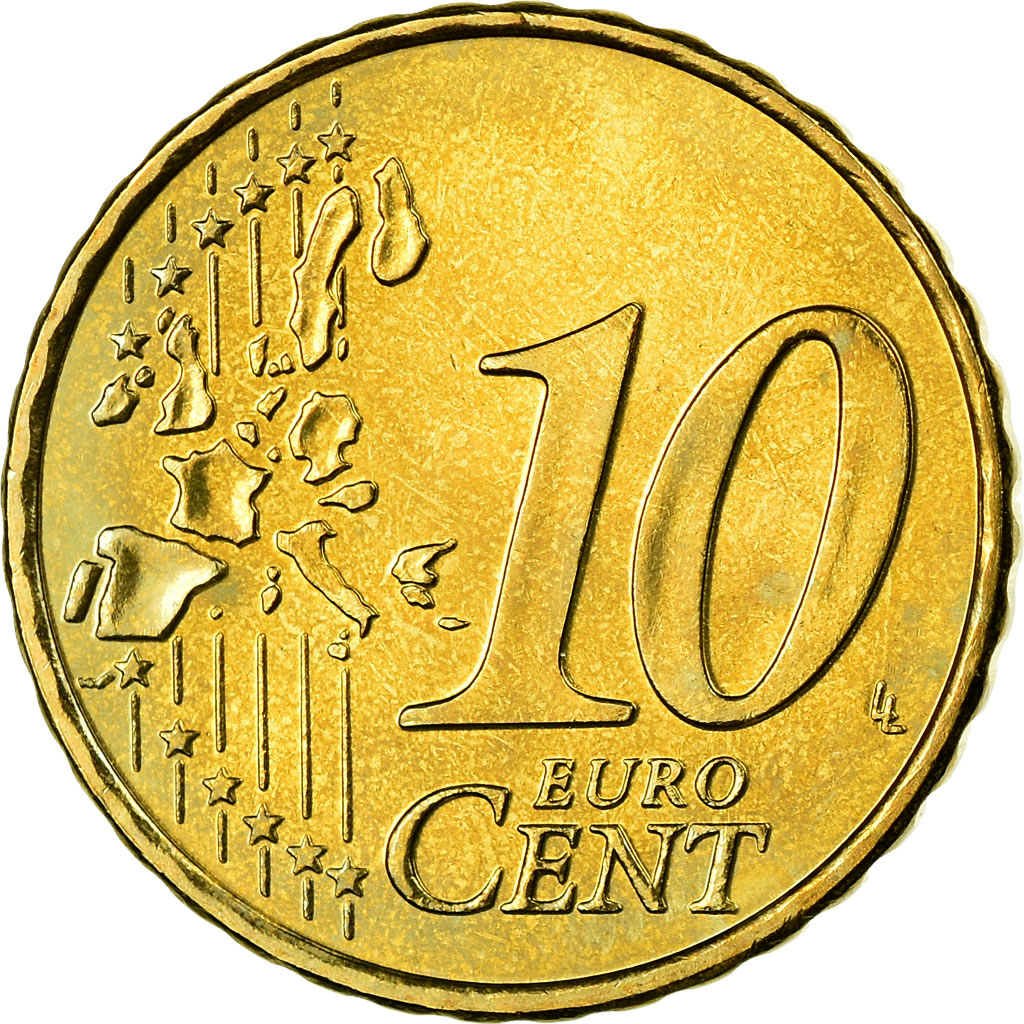 [#723953] Greece, 10 Euro Cent, 2006, AU(55-58), Brass, KM:184