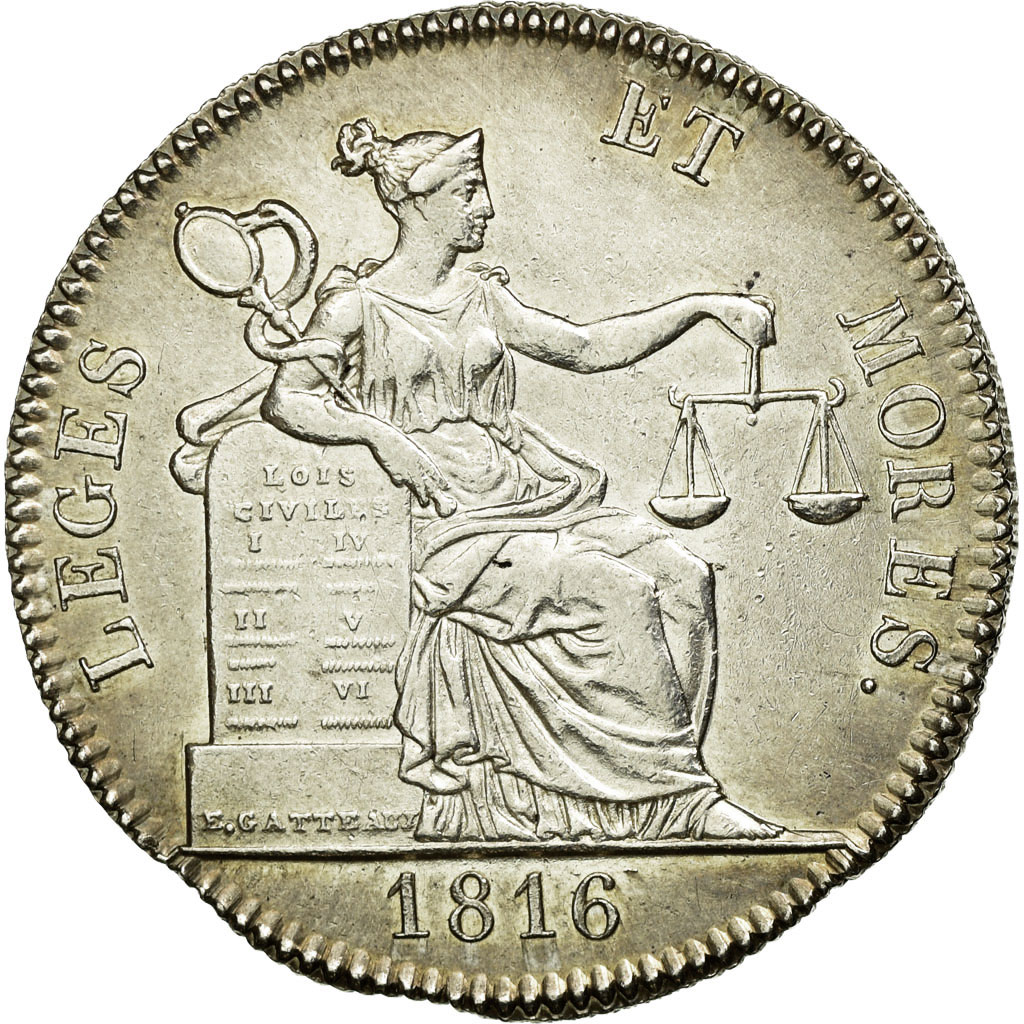 Frankrijk, Token, Notary, 1816, PR+, Zilver, Lerouge:9