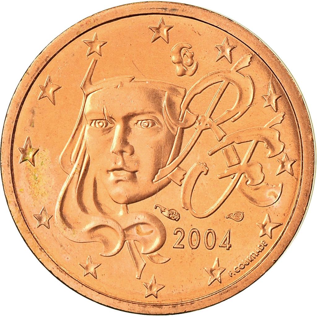 Frankreich, 2 Euro Cent, 2004, VZ, Copper Plated Steel, Gadoury:2, KM:1283