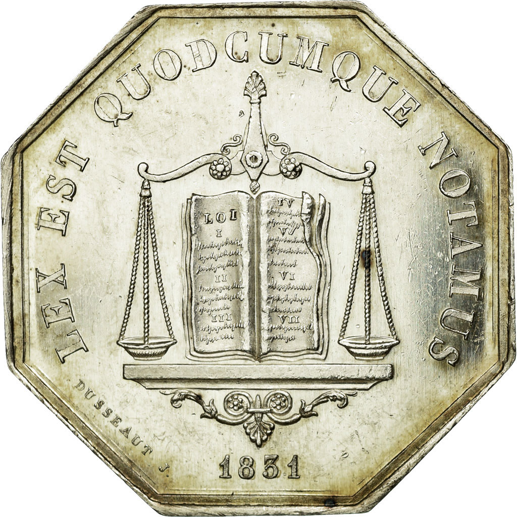 France, Token, Notary, 1831, , Silver, Lerouge:112