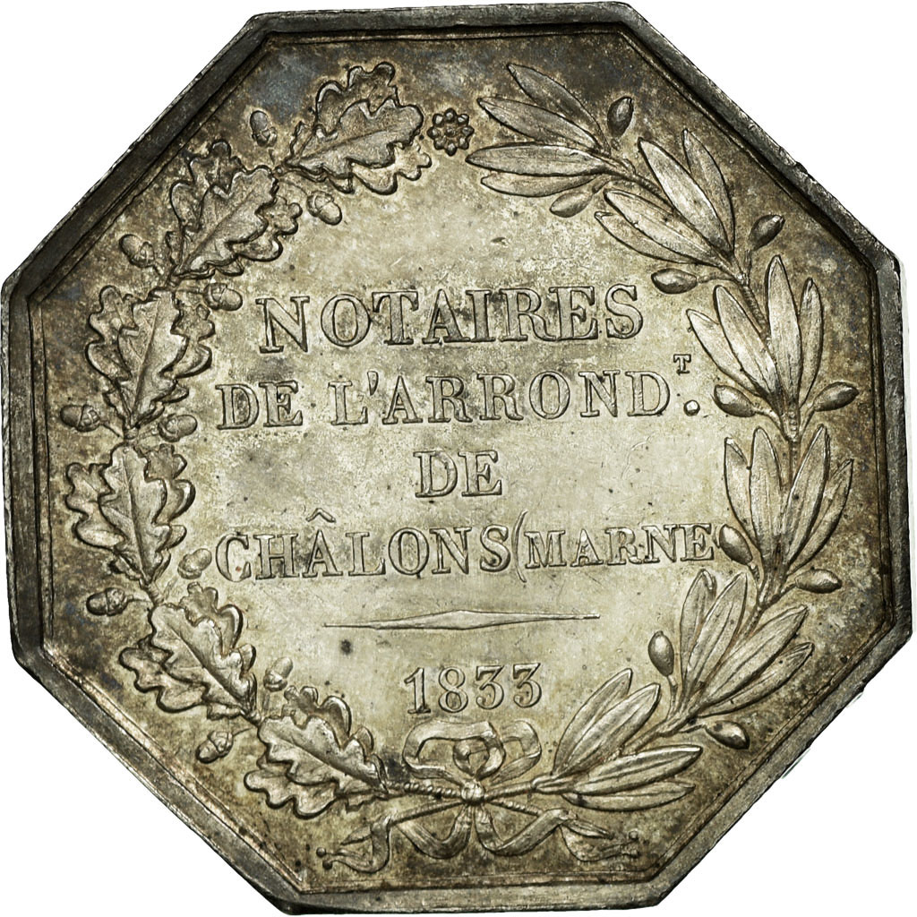 France, Token, Notary, 1833, , Silver, Lerouge:72