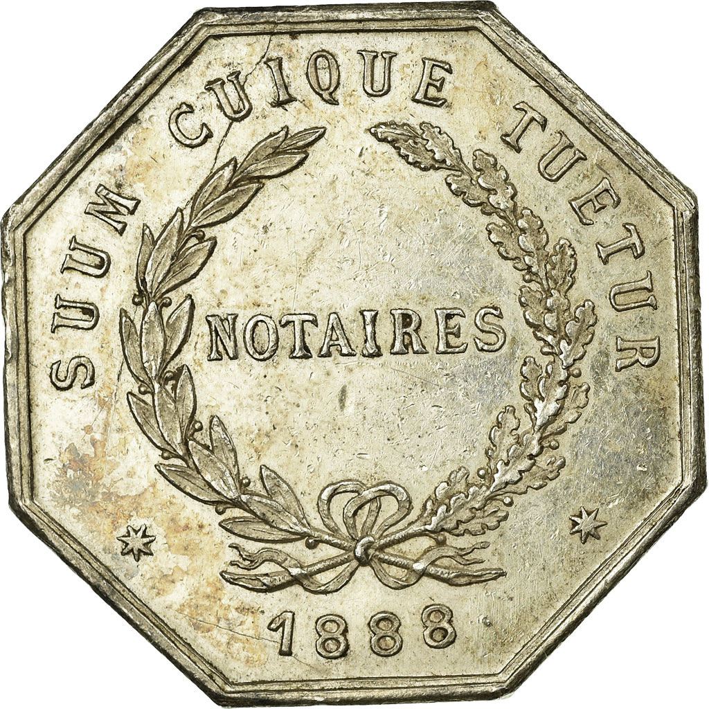 Frankrijk, Token, Notaires de l'Arrondissement de Sainte-Menehould, Marne, 1888