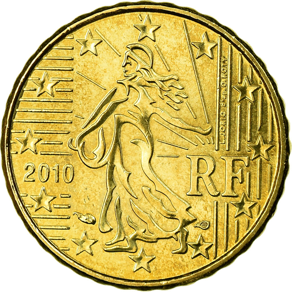 France, 10 Euro Cent, 2010, SUP, Laiton, Gadoury:4b., KM:1410