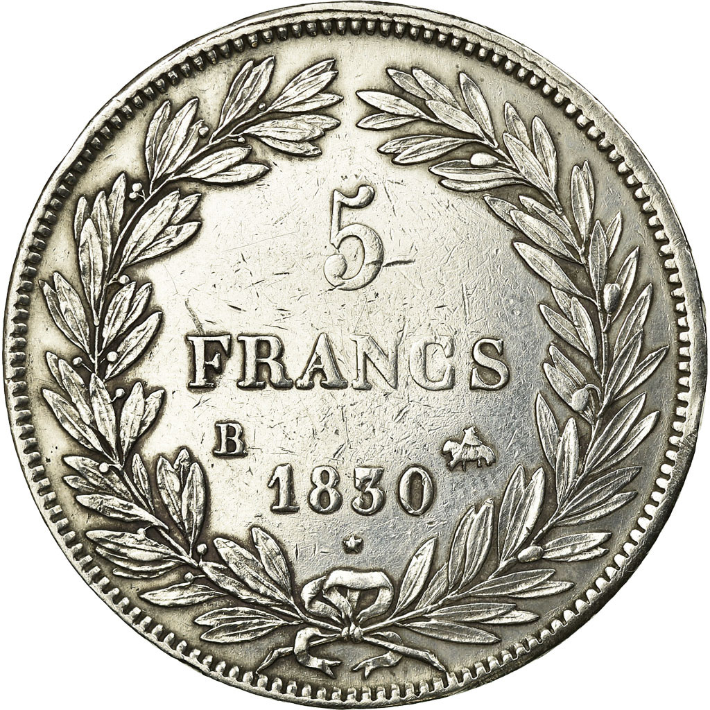 Coin, France, Louis-Philippe, 5 Francs, 1830, Rouen, , Silver