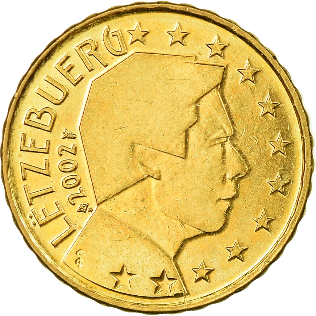 Luxemburgo, 10 Euro Cent, 2002, MBC, Latón, KM:78