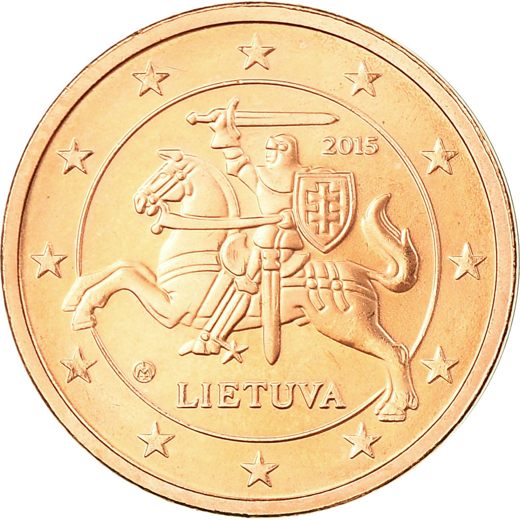 [#726798] Lithuania, 2 Euro Cent, 2015, VZ, Copper Plated Steel, KM:206