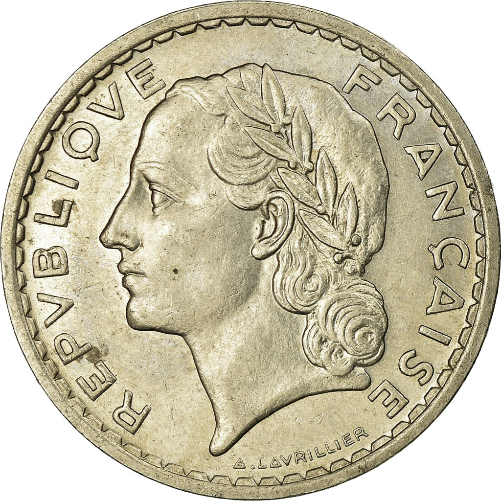 Coin, France, Lavrillier, 5 Francs, 1938, Paris, , Nickel, KM:888