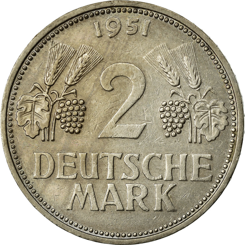 Coin, GERMANY - FEDERAL REPUBLIC, 2 Mark, 1951, Munich, 