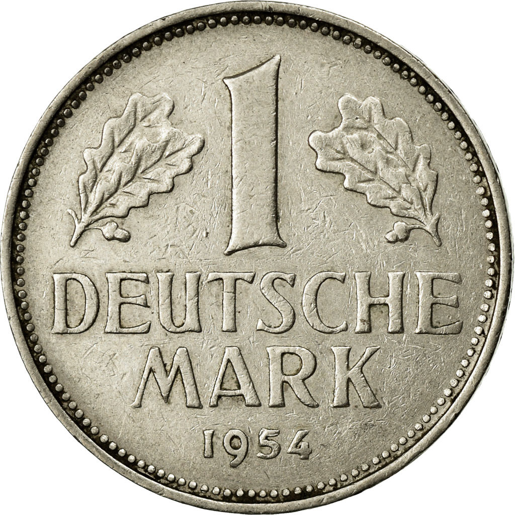 Coin, GERMANY - FEDERAL REPUBLIC, Mark, 1954, Stuttgart, 