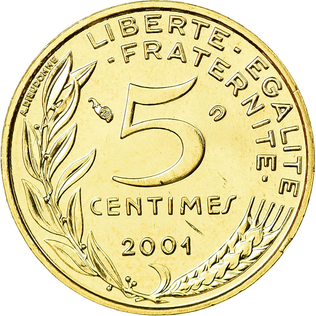Coin, France, Marianne, 5 Centimes, 2001, Paris, , Aluminum-Bronze