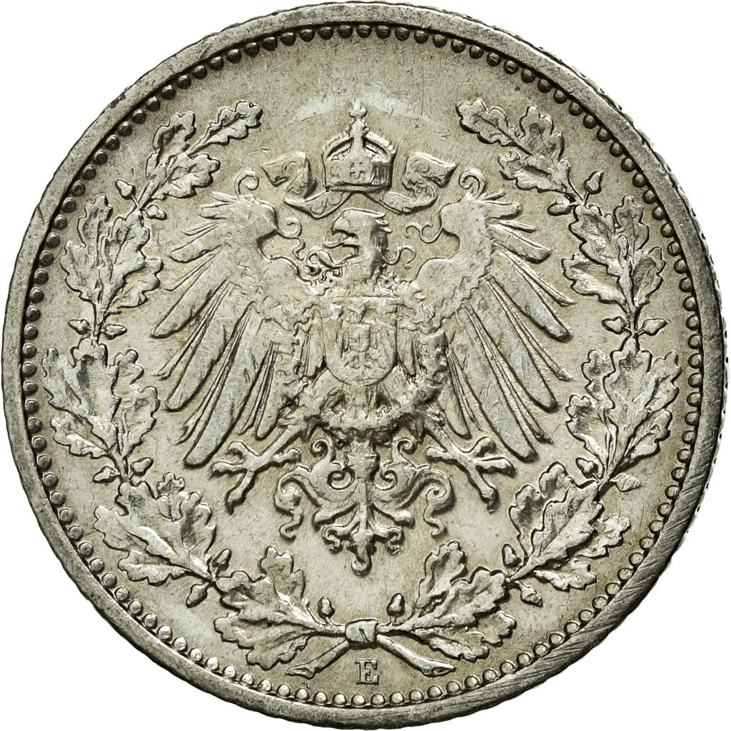 Coin, GERMANY - EMPIRE, 1/2 Mark, 1912, Muldenhütten, , Silver, KM:17