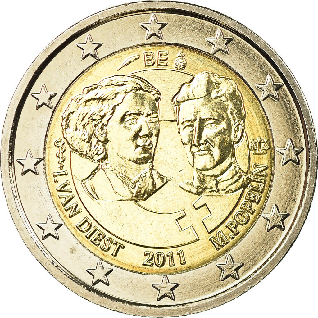 Belgien, 2 Euro, Women's Day, 2011, VZ, Bi-Metallic, KM:308