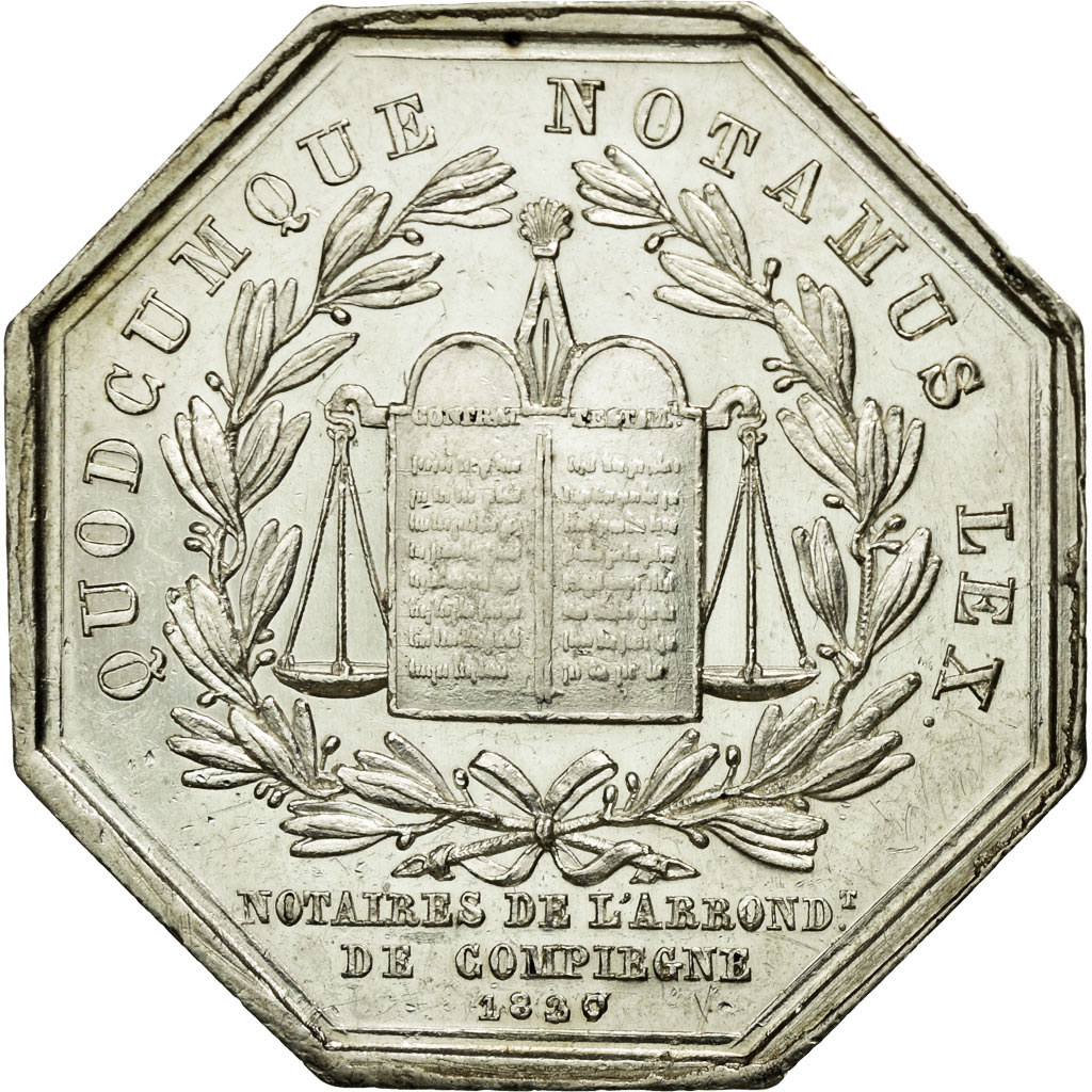 Frankrijk, Token, Notary, 1830, UNC-, Zilver, Lerouge:104a