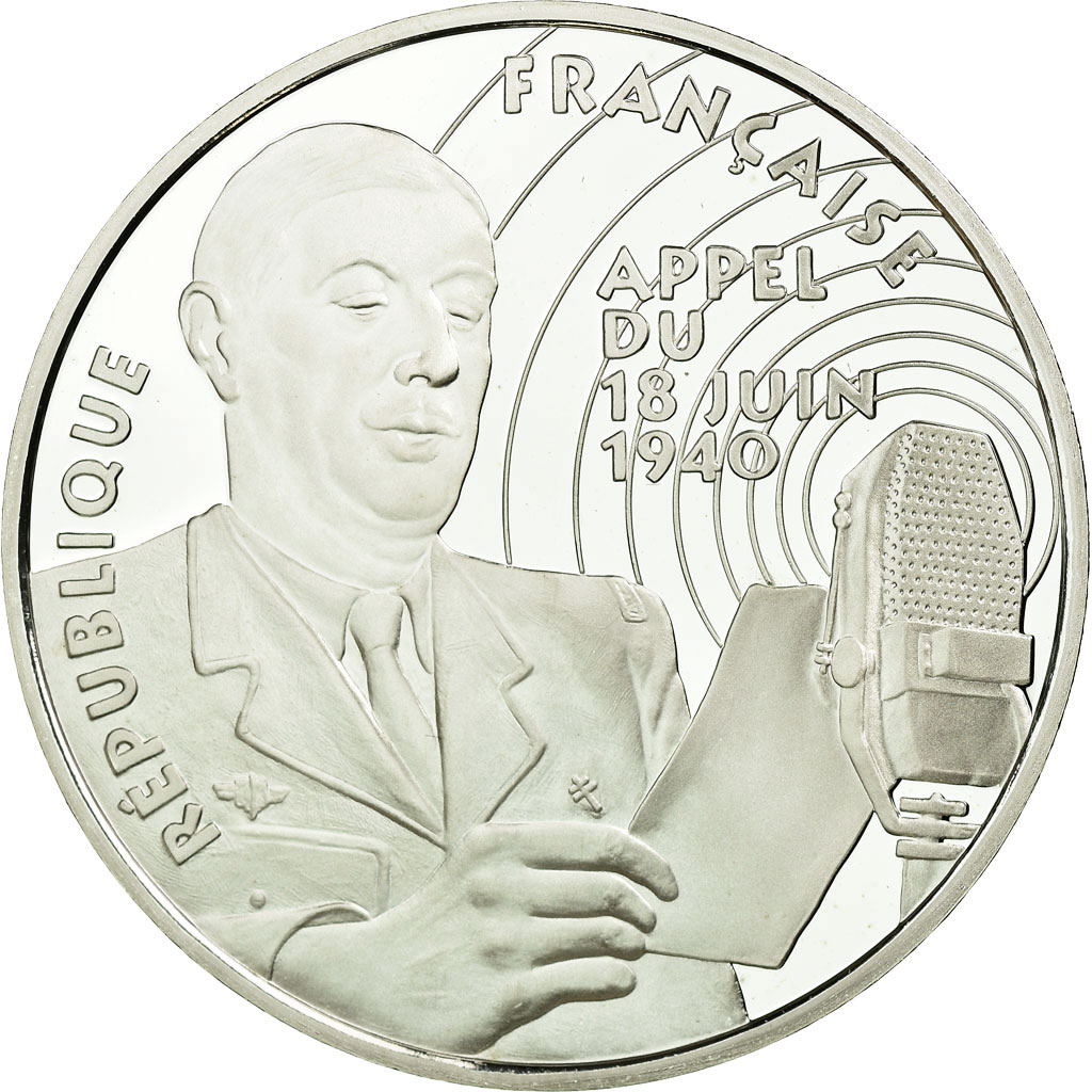 Coin, France, Appel du 18 juin 1940, 100 Francs, 1994, BE, , Silver
