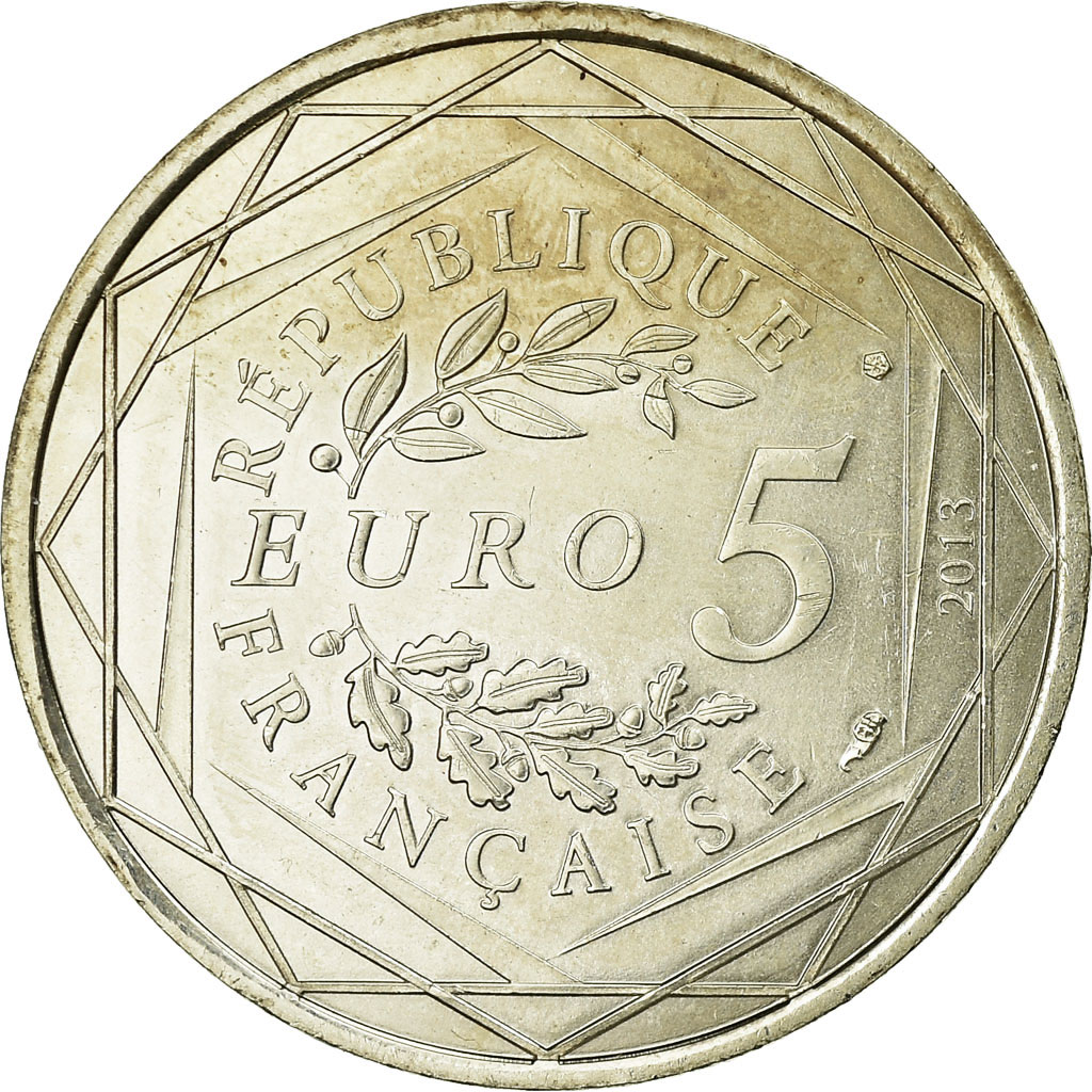 France, 5 Euros, 2013, AU(55-58), Silver, Gadoury:EU647