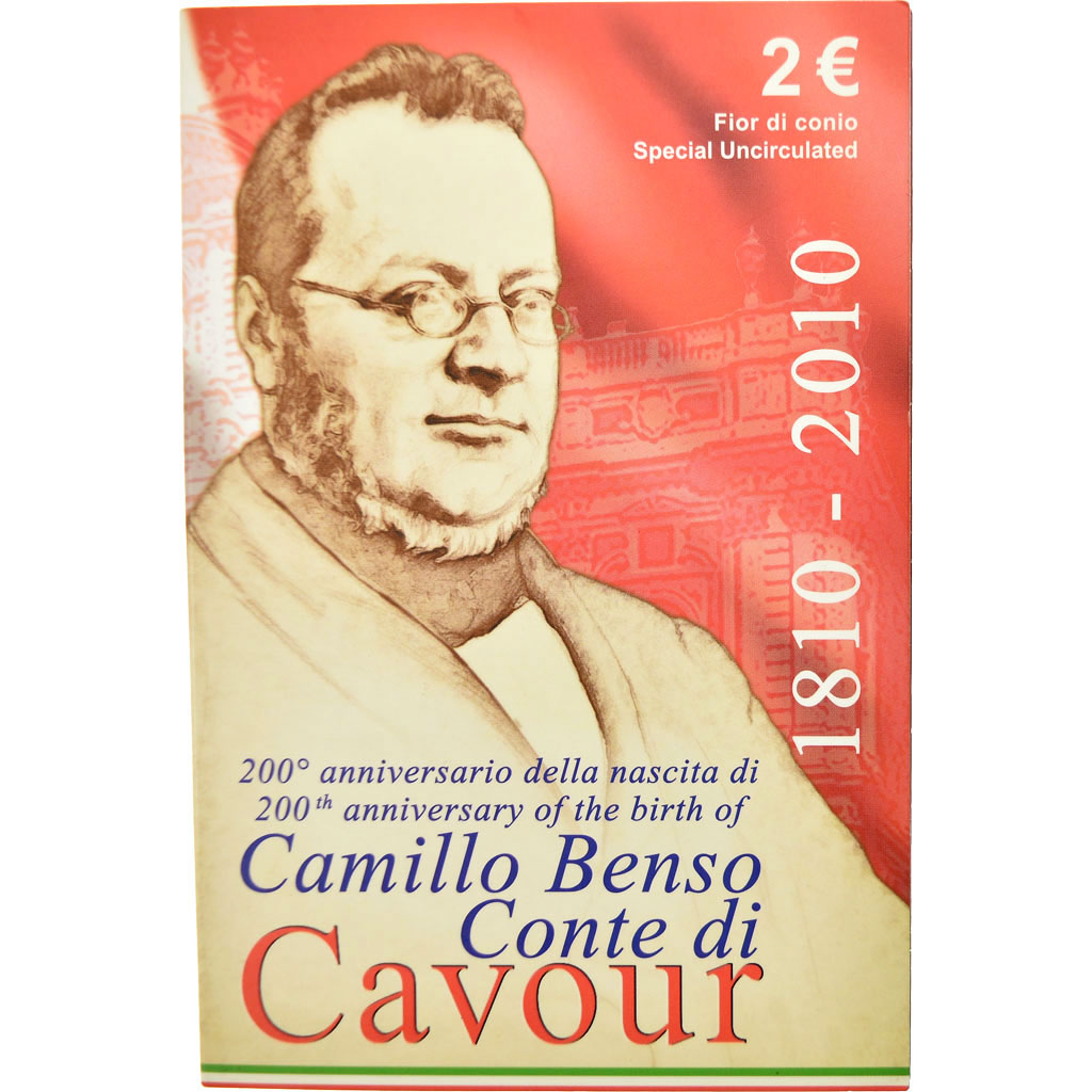 Italien, 2 Euro, Comte de Cavour, 2010, BU, STGL, Bi-Metallic, KM:328