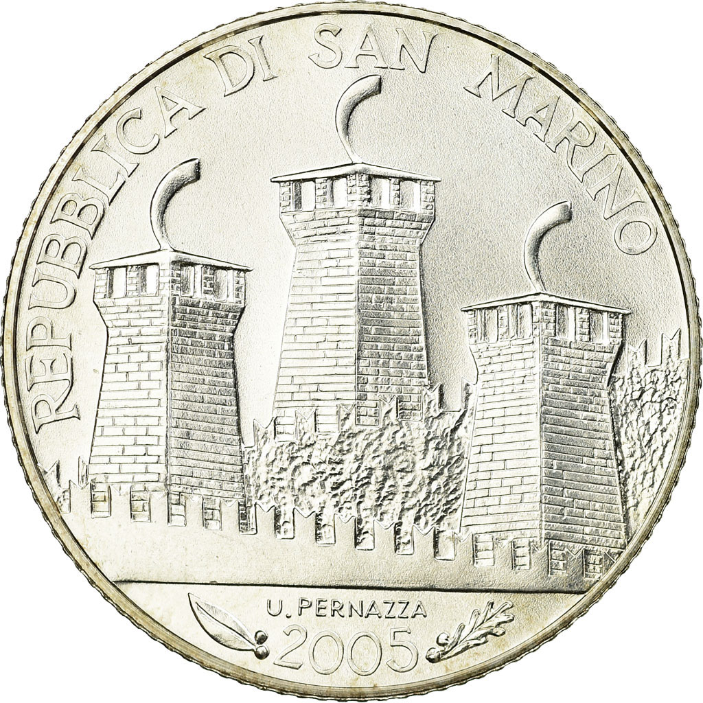 San Marino, 5 Euro, Antonio Onofri, 2005, , Silver, KM:468